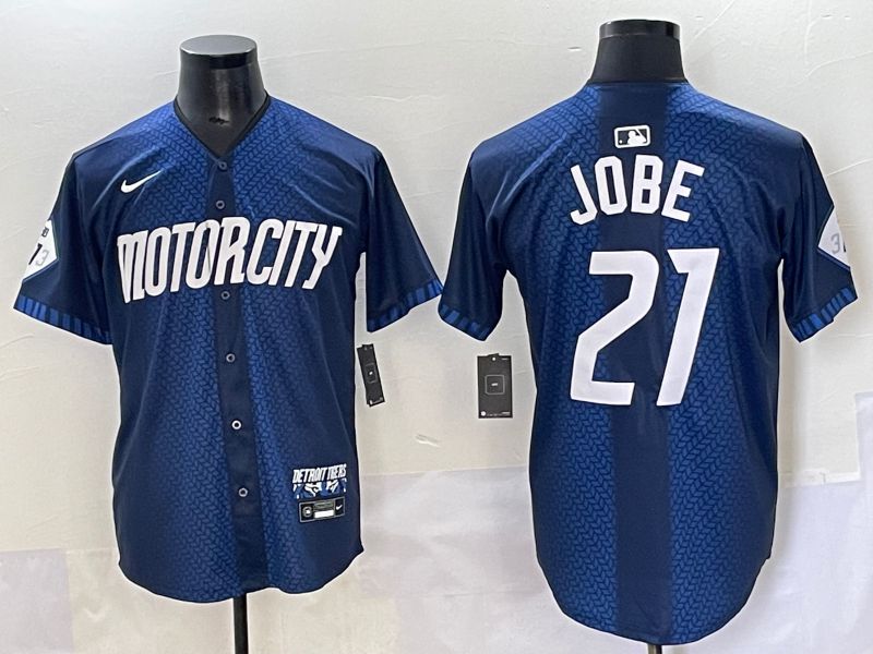 Men 2025 Detroit Tigers #21 Jobe Blue City edition Game Nike MLB Jersey style 1